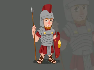 roman warrior 2d art character concept design game graphic illustration