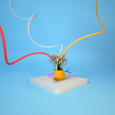 Flawers 3d 3d art 3d artist clean clean design color colores design minimalism minimalist