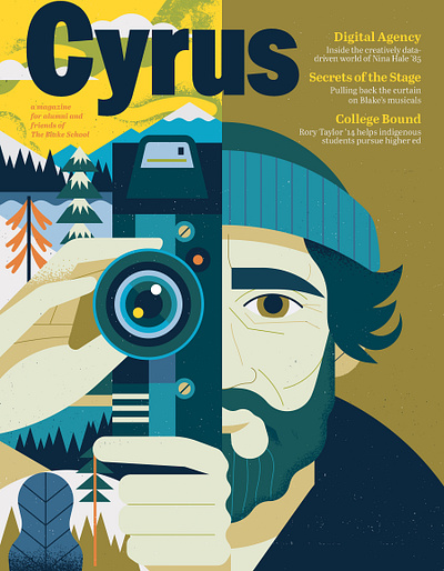 Yellowstone character cover digital editorial film folioart illustration landscape magazine owen davey portrait wildlife