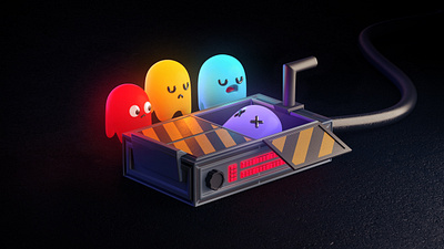 Ghost busted! 3d 3d art c4d character colorful cute art ghost ghostbusters illustration