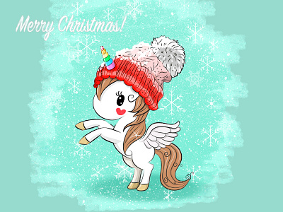 Cartoon Unicorn cartoon children childrens illustration christmas illustration t shirt design t shirt illustration vector