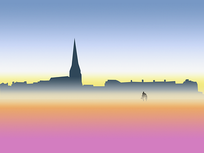 Sunrise Over Blackheath design gradient color vector