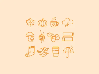 Autumn icons design icon illustration vector