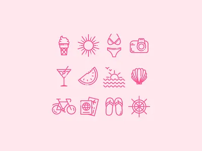 Summer icons design icon illustration vector