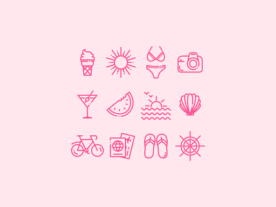 Summer icons design icon illustration vector