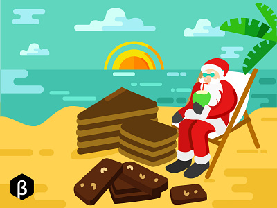 Character Illustration of Santa Claus in Goa brandzgarage character illustration chilling design agency illustration santa santa claus santa claus in goa santa claus in goa santa illustration santa on beach santa sketch