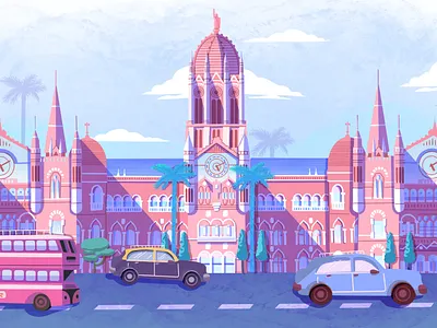 CST Mumbai, India architecture architecture illustrated bombay building art building illustration comicart digitalart illustration indian art mumbai art mumbai buildings