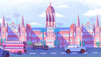 CST Mumbai, India architecture architecture illustrated bombay building art building illustration comicart digitalart illustration indian art mumbai art mumbai buildings