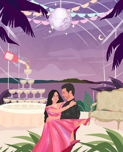 Cocktail - Wedding Invite cocktail night comicart couple illustrations design digitalart graphic desgin illustration reception illustration wedding art wedding illustration wedding invite