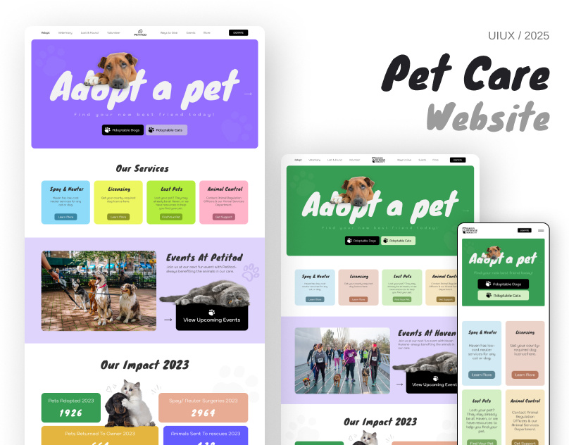 Pet Care App & Website | UIUX app apps cat dog landing page pet pet care pet care app pet health pet medicine pet shop vet appointment website