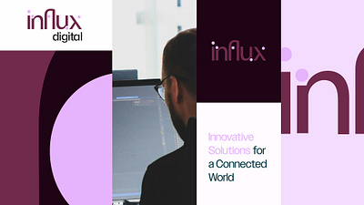 Influx Digital 2025 logo design brand design branding color pallet creative digital graphic design innovative logo maroon logo modern pink and maroon logo design pink logo purple logo ui