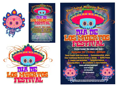 day of the dead branding branding design illustration logo typography vector