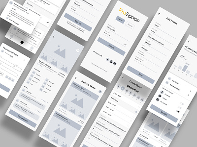 Wireframing - Meeting Room Scheduling App app design app ui coworking space login page meeting room scheduling sign in page sign up page ux design