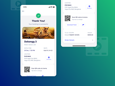 Movie Ticket app ios mobile movie ticket ticket booking ui ux