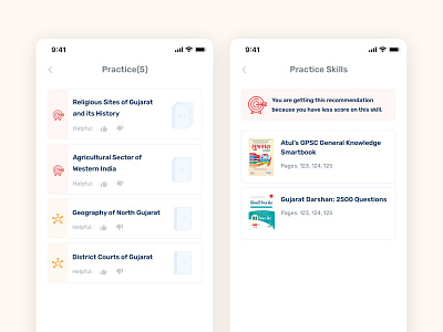 Recommendation Lists app books clean flat list listing minimal mobile recommendation shelf ui uidesign