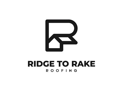 Ridge to Rake | Logo Design bold brand brand identity creative icon lettermark logo mark r repairs roofing smart strong symbol typography