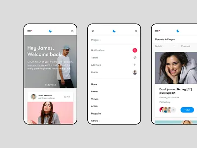 GoOut mobile design clean czech design simple ticket ui ux web web design website wolinger