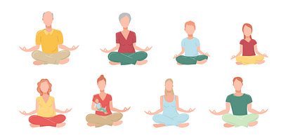 family make meditation practise abstract branding design flat illustration illustrator logo meditate minimal vector