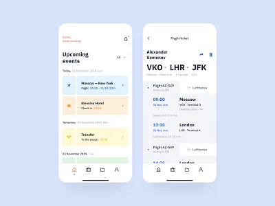 Mobile app for travel agency design event flying hotel interace interface ios mobile app planing ticket timeline transfer travel ui ux