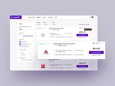 Missions search filters missions product design result results search ux ui webdesign