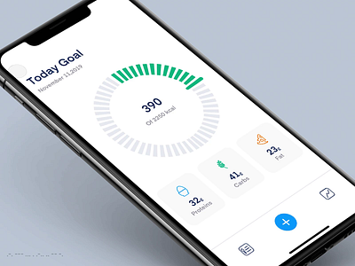 Calorie Goal activity breakfast calorie carbs fat gain maintain mobile design mobile ui plates protein ui uidesign ux uxui weight