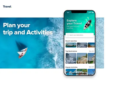 Travel App..!! branding interface mobile app travel travel agency travel app typography ui ux visual design web