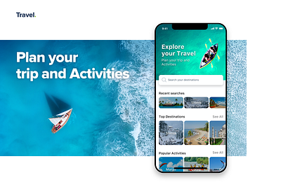 Travel App..!! branding interface mobile app travel travel agency travel app typography ui ux visual design web