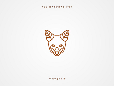 All Natural Fox | Daily Logo Challenge #16 animal art branding creative dailylogo dailylogochallenge design fox fox logo foxes icon inspiration inspirations line lineart logo minimal