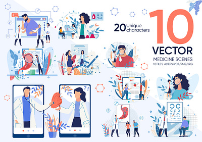 Medicine Vector Scenes banner care chemist clinic design doctor flat health illustration landing layout medic medicine online page pharmacy prescription template vector website