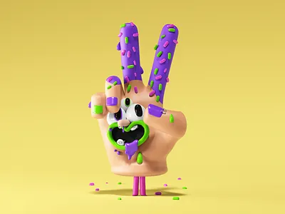 Revolution 3d cgi character character design fingers hand illustration kids peace peaceful