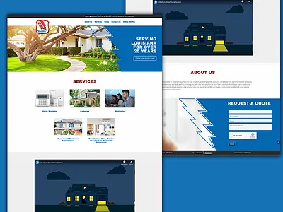 Allsafe Alarms Website alarm alarms blue design dezinsinteractive graphic design lightning louisiana web web design website website design