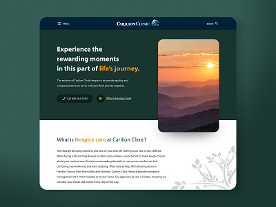 Carilion Clinic Hospice Landing Page healthcare landing page ui ux visual design