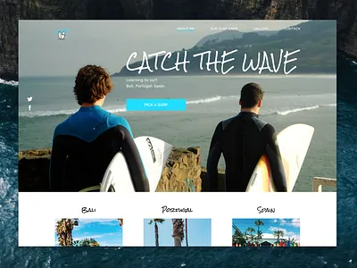 Landing Page Learning to surf balli concept design figma landing landing page design landingpage logo sea spain summer surfing ui ux