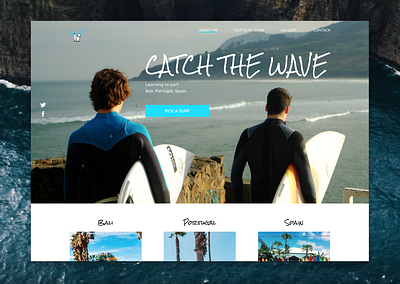 Landing Page Learning to surf balli concept design figma landing landing page design landingpage logo sea spain summer surfing ui ux