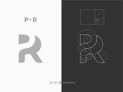 P & R Logo Construction design golden ratio graphic design icon iconic iconic logo logo logo concept logo construction logo design logotype typography