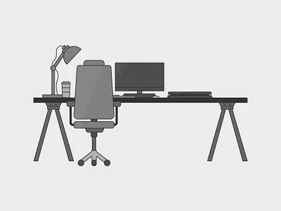 Computer/Gaming Desk computer desk desk desktop gaming illustration vector art