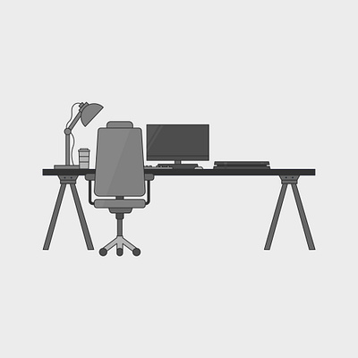 Computer/Gaming Desk computer desk desk desktop gaming illustration vector art