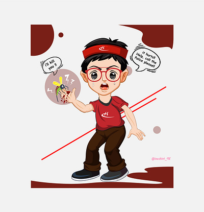 sad boy animation artist blood boy creative design follow illustration illustrator like red vector