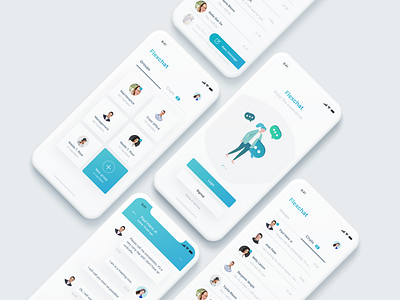 Mobile & Web application FlexChat app design icon ui ux website