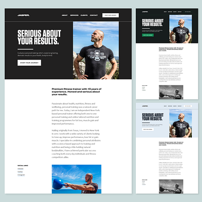 Personal Fitness Trainer - Website Preview fitness fitness website gym health landingpage layout personal trainer uiux web webdesign weight lifting workout