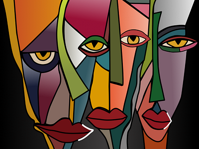 Faces abstract adobe art artist artwork colors design designer digitalart drawing faces graphic graphicdesign graphicdesigner illustration illustrationartists illustrations modern vector