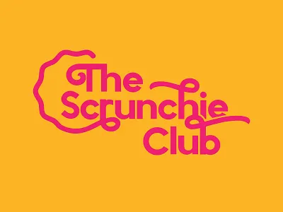 The Scrunchie Club Logo 90s branding design fun funky gold icon logo logo design logodesign logotype nashville pattern pink