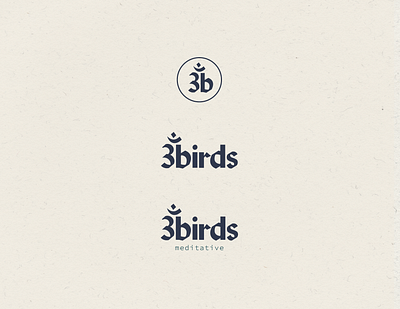 3birds Meditative Logo Suite brand design brand identity branding branding agency iconography logo logo concept logo design logo designer meditation sanskrit typography wellness yoga