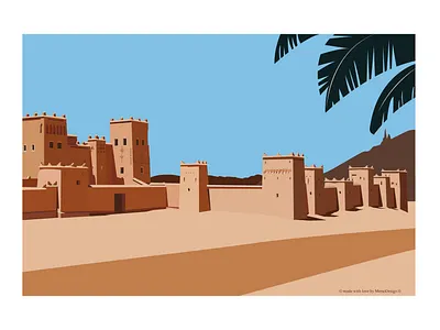 sahara illustration by MerSoDesign desert design illustration morocco sahara sand vector yellow