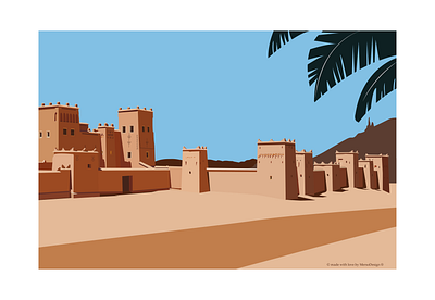 sahara illustration by MerSoDesign desert design illustration morocco sahara sand vector yellow