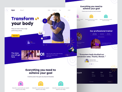 Fitness Landing Page body workout build muscle crossfit exercise fitness gym health jogging landing page landing page design marathon nutrition sport tracker training web web design website wellnes workout
