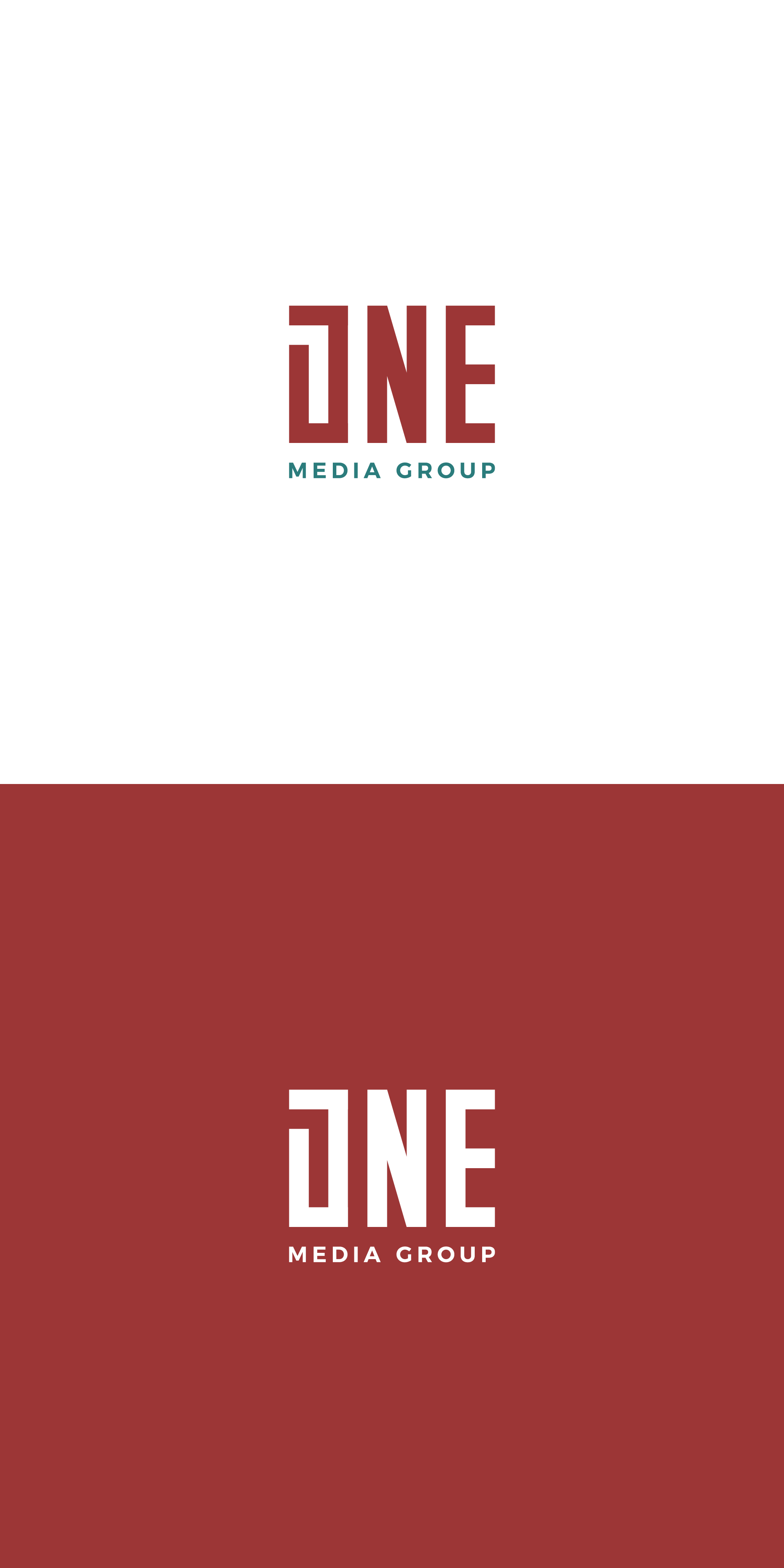 One Media Group bold clean graphic icon iconography identity lettering lettermark logo mark modern simple symbol