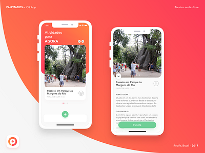 Palpitadus - Tourism iOS App activities app aware awareness bside context culture design ios places recife tourism travel travel app travelling trip ui ux ux ui ux design