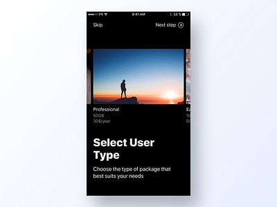 064 Select User Type app app design black dailyui design grid interface minimal profile simple type ui user user interface user interface design ux