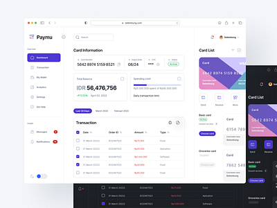 Paymu - Financial Dashboard bank banking card case studies dashboard design system finance finance app finance card finance dashboard finance management finance saas finance web financial fintech management money spending manager style guide transaction